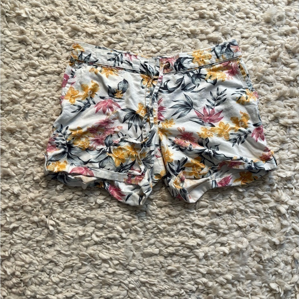 Linen rayon tropical summer shorts L
